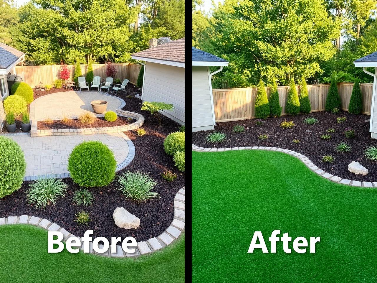 After landscaping transformation