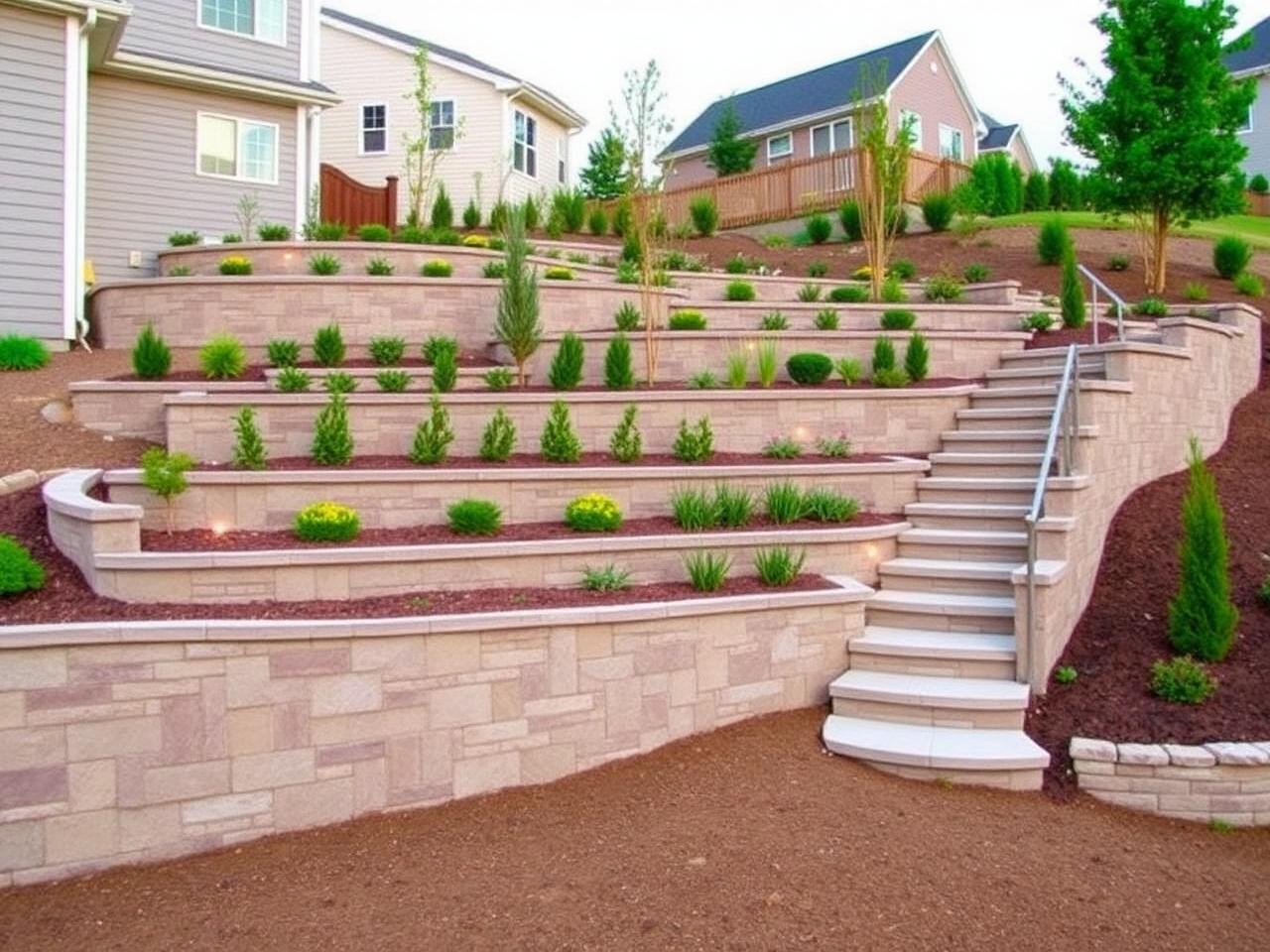 Tiered Retaining Walls